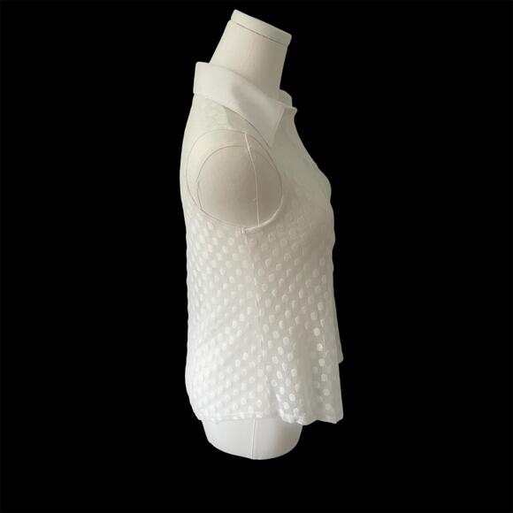 Cato Sheer Swiss Dot Sleeveless Blouse Sz S - Picture 2 of 4